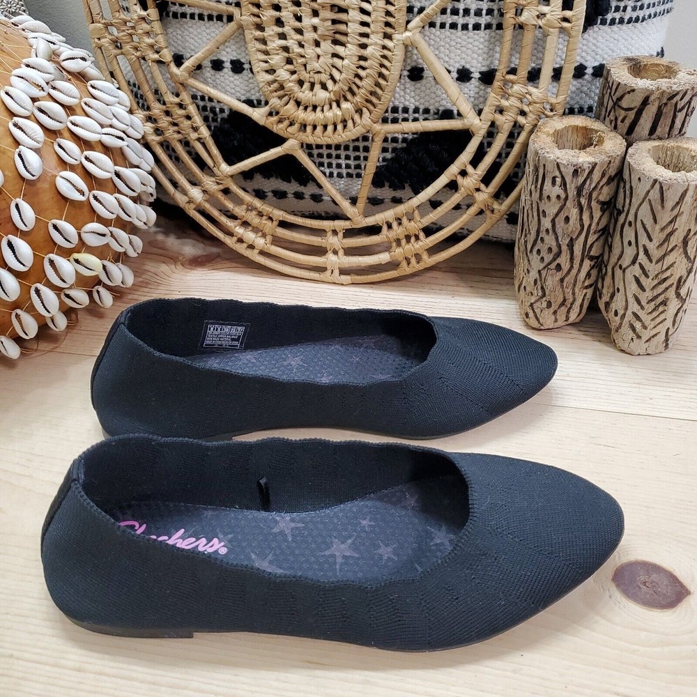 NWOB Skechers Cleo Bewitch Knit Ballet Flats Slip On Memory Foam Women's 8/38